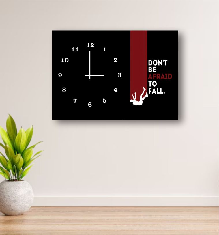 Modern Digital Printed Wall Clock 12x16 inch Wooden Frame for Home Office