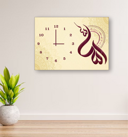 Modern Digital Printed Wall Clock 12x16 inch Wooden Frame for Home Office