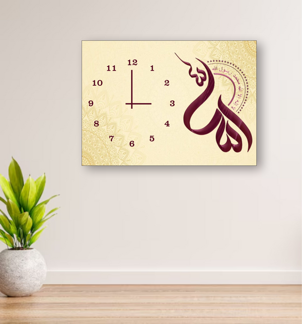 Modern Digital Printed Wall Clock 12x16 inch Wooden Frame for Home Office