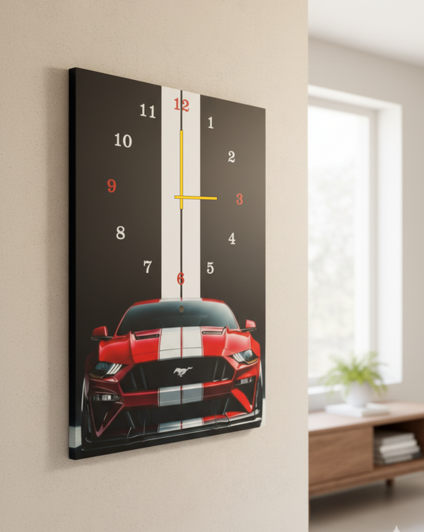 Modern Digital Printed Wall Clock 12x16 inch Wooden Frame for Home Office