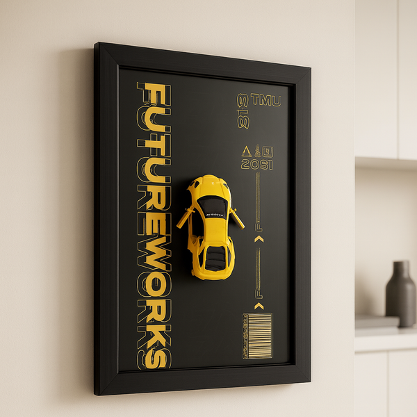 Metallic Car Wall Frame – Modern Home Decor Art