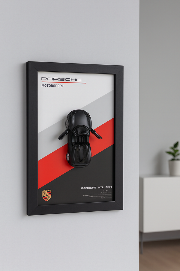 Metallic Car Wall Frame – Modern Home Decor Art