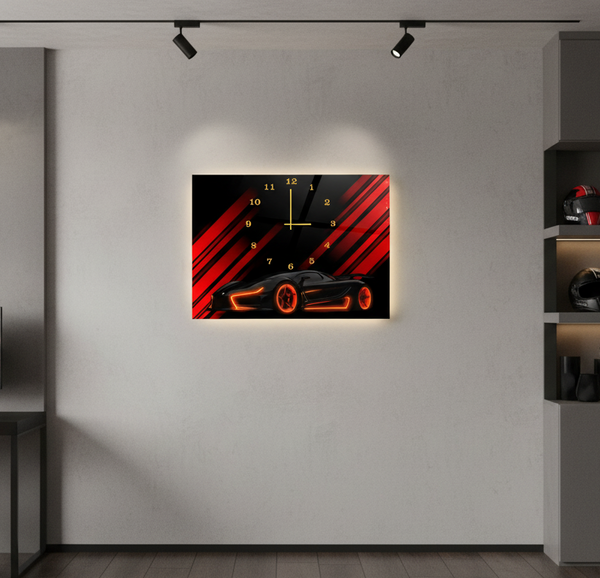 Modern Digital Printed Wall Clock 12x16 inch Wooden Frame for Home Office