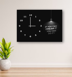 Modern Digital Printed Wall Clock 12x16 inch Wooden Frame for Home Office