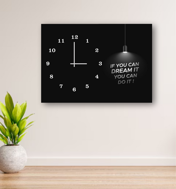 Modern Digital Printed Wall Clock 12x16 inch Wooden Frame for Home Office