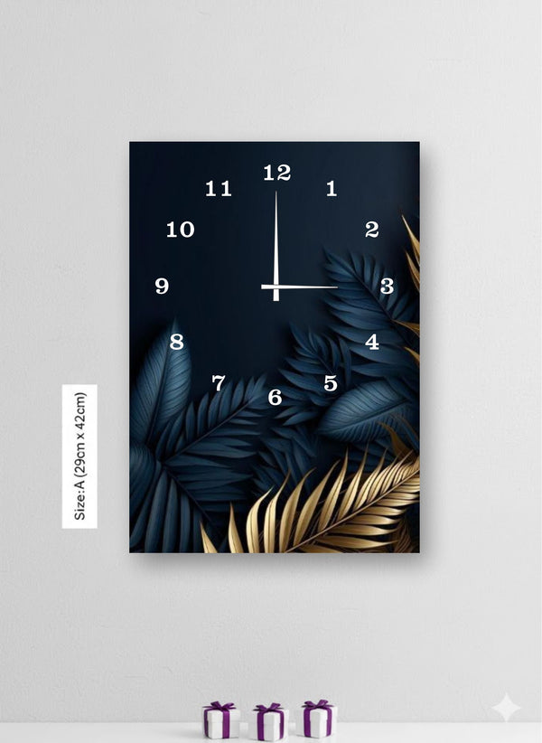 Modern Digital Printed Wall Clock 12x16 inch Wooden Frame for Home Office