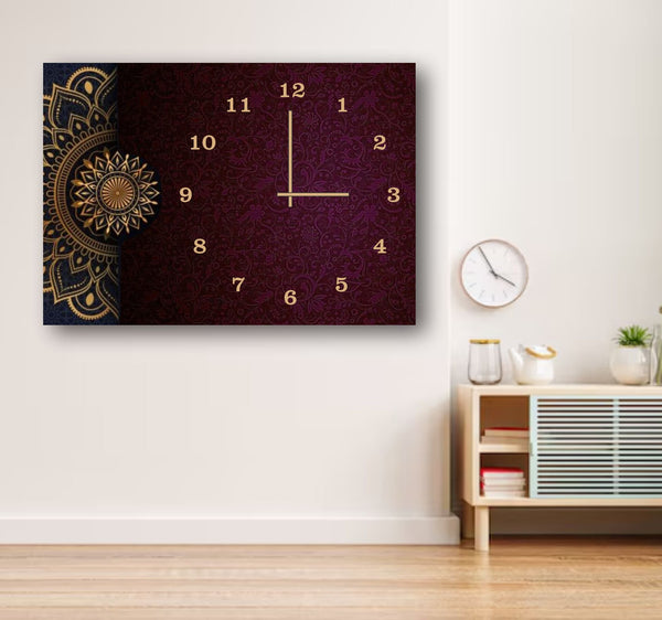 Modern Digital Printed Wall Clock 12x16 inch Wooden Frame for Home Office