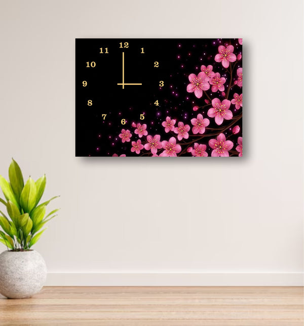 Modern Digital Printed islamic Wall Clock 12x16 inch Wooden Frame for Home Office.