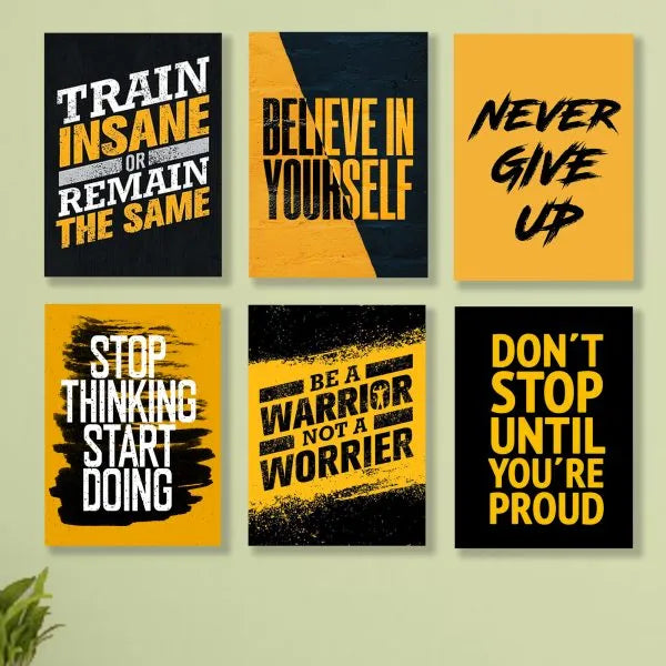Set Of 6 Motivational Wooden Canvas Frames For Wall Decore 8×11 Inches Size / Sticky Phototiles Frames