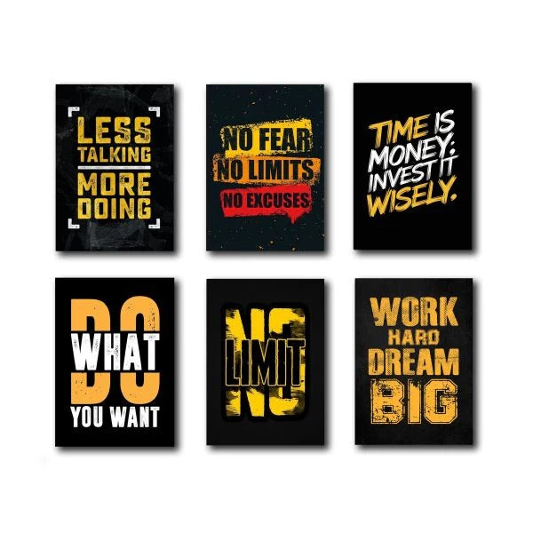 Set Of 6 Motivational Wooden Canvas Frames For Wall Decore 8×11 Inches Size / Sticky Phototiles Frames