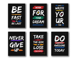 Set Of 6 Motivational Wooden Canvas Frames