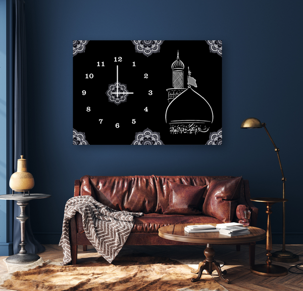 Modern Digital Printed Wall Clock 12x16 inch Wooden Frame for Home Office